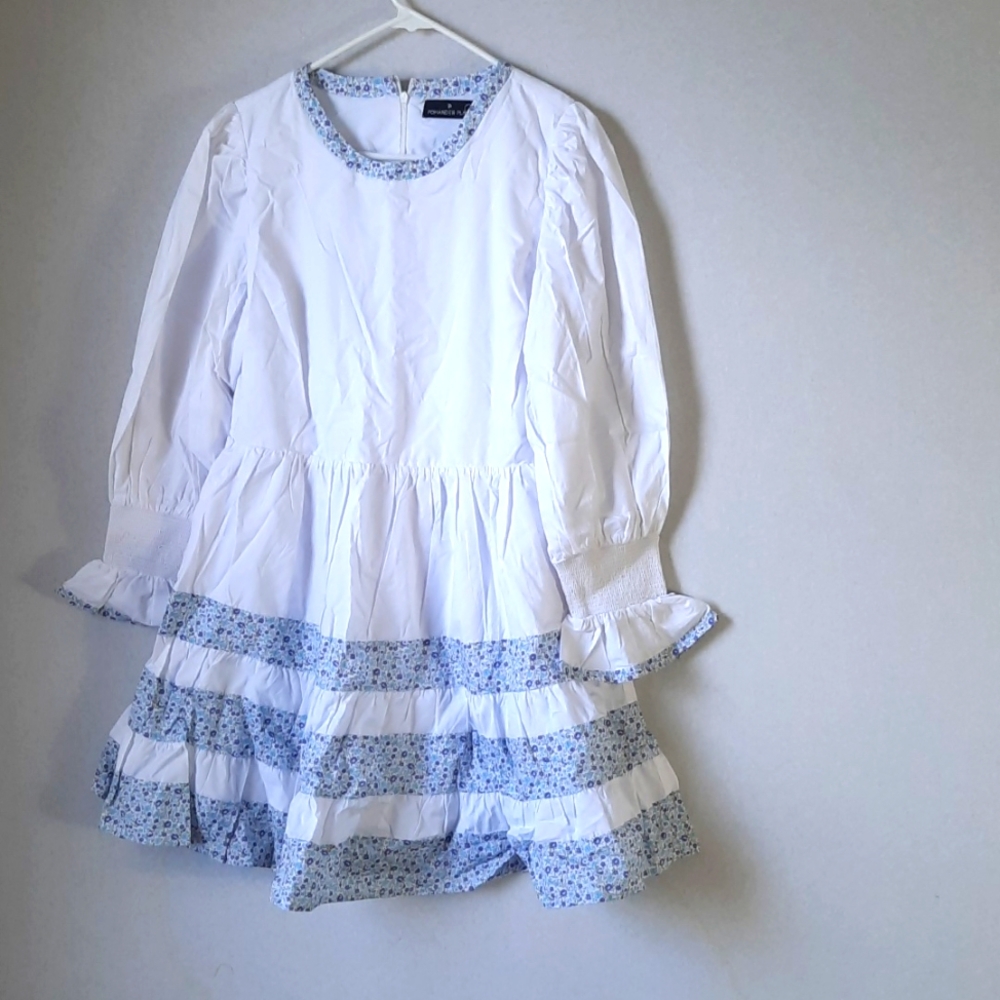 Tuckernuck POMANDER PLACE women dress size M long sleeve 100% cotton white NWT